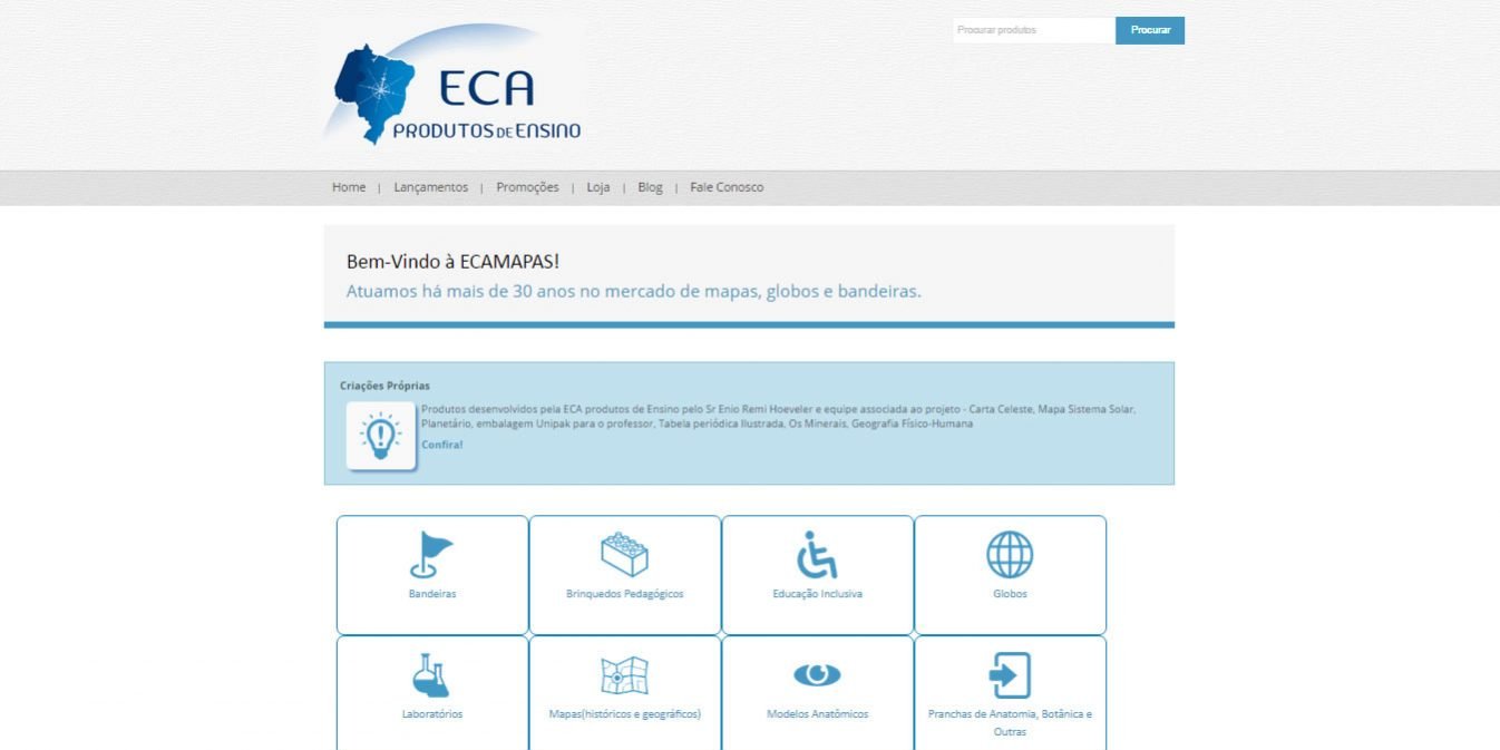 O Case Catálogo e orçamento online ECA Produtos de Ensino